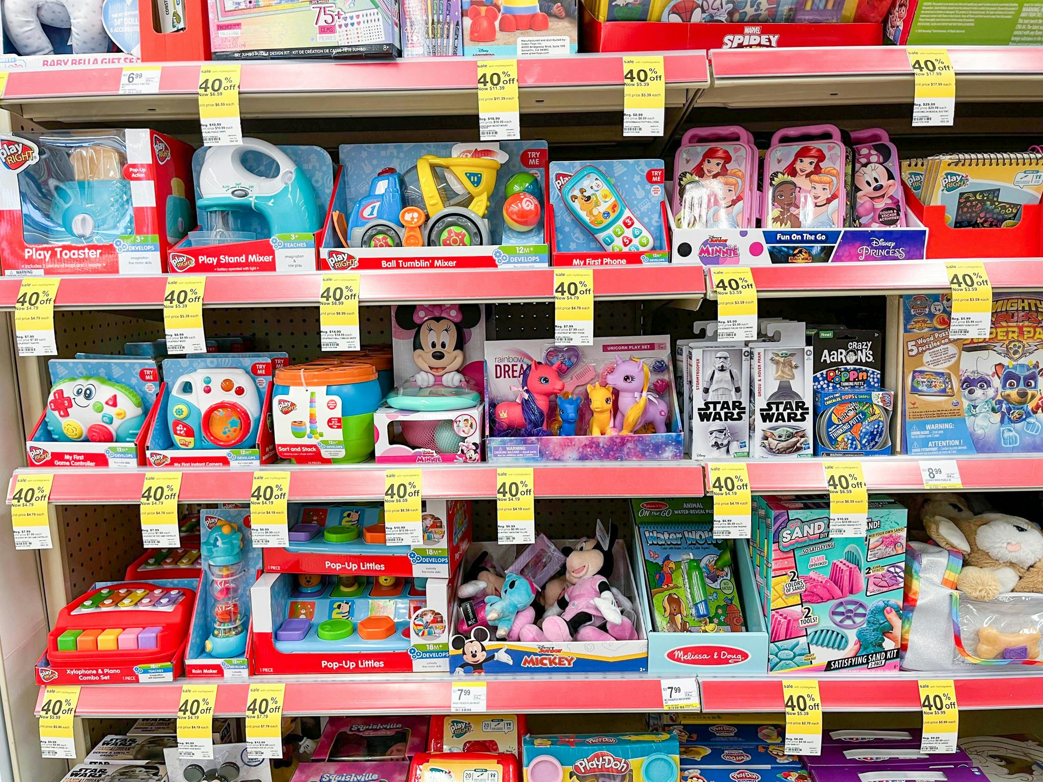40% off toys on shelf