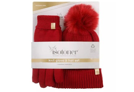 Adult Knit Glove and Beanie Gift Set