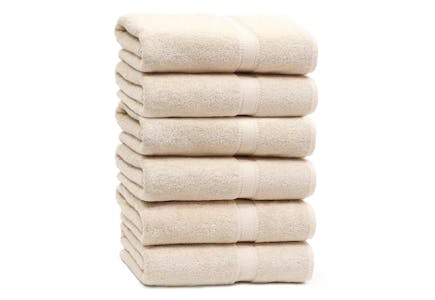 6-Piece Turkish Cotton Terry Bath Towel Set