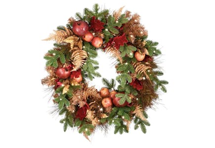 LED Artificial Apple Christmas Wreath