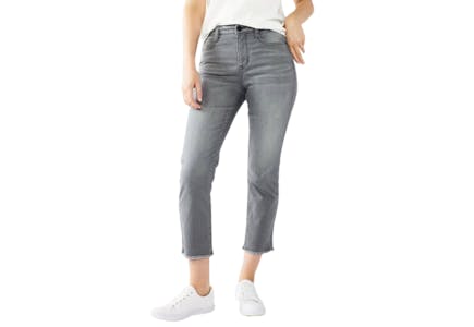High-Waisted Straight Crop Jeans