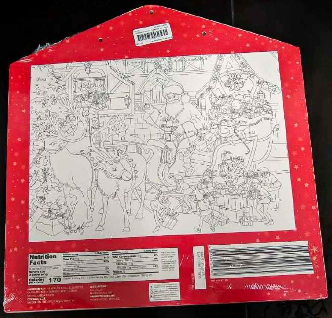 The back of the recalled Favorina chocolate advent calendar from Lidl