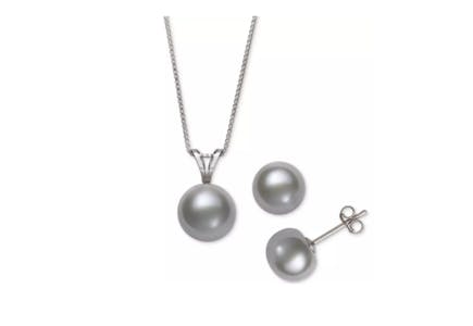 Cultured Pearl Necklace & Earring Set
