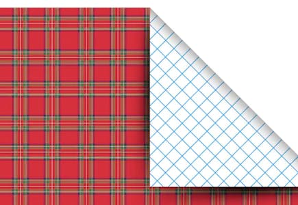 Red Plaid Gift Wrap, 100 sq ft