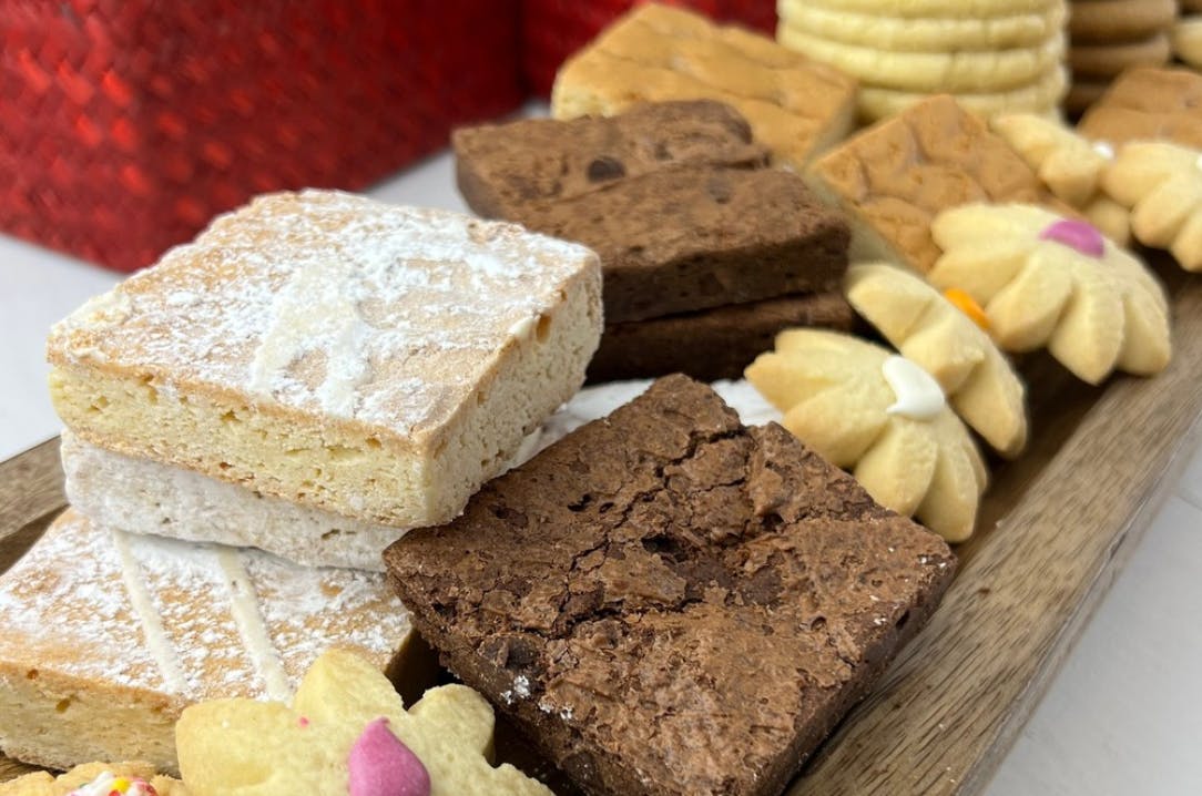 brownies next to a plate from the dancing deer