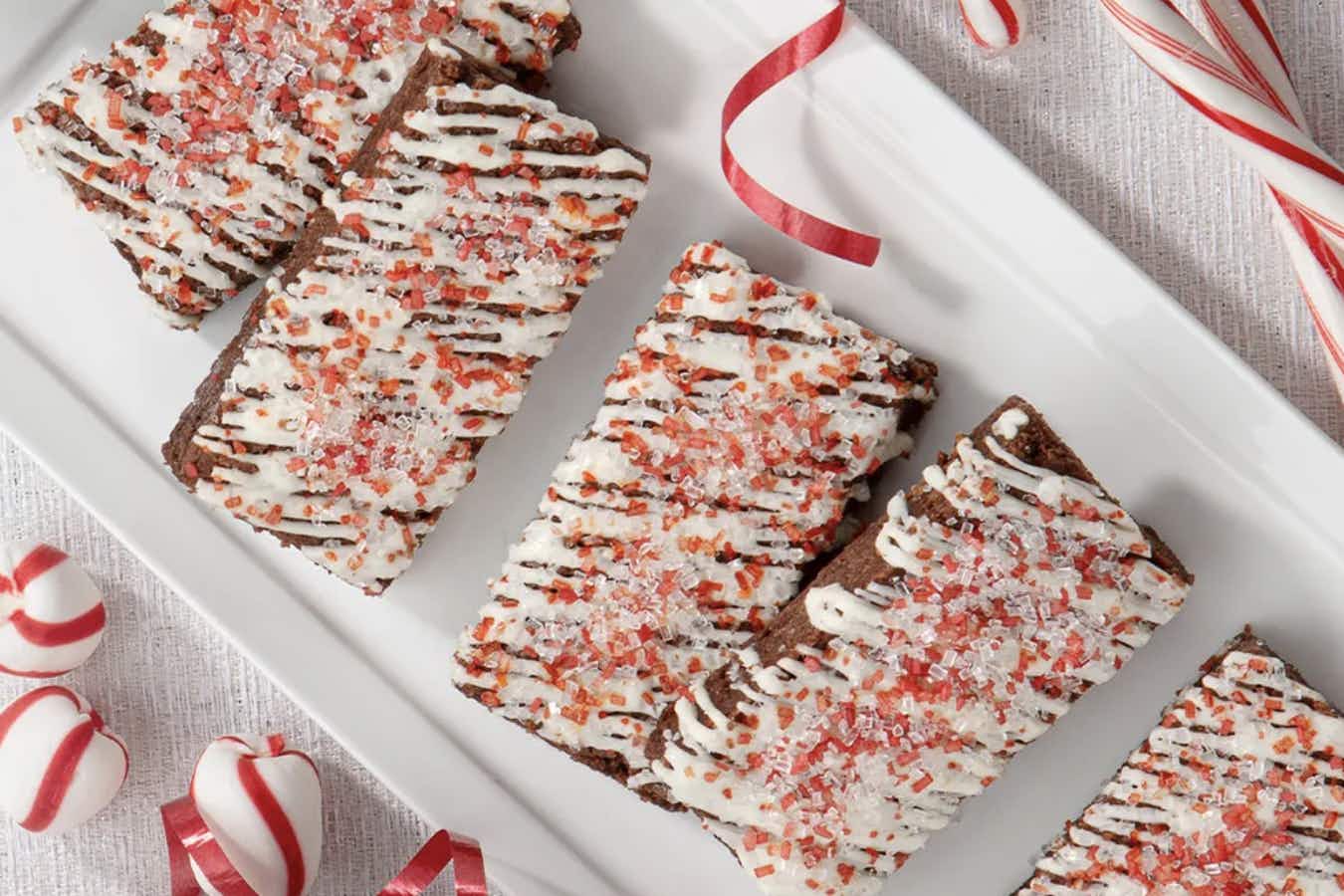 peppermint brownies on a plate from fairy tale brownie
