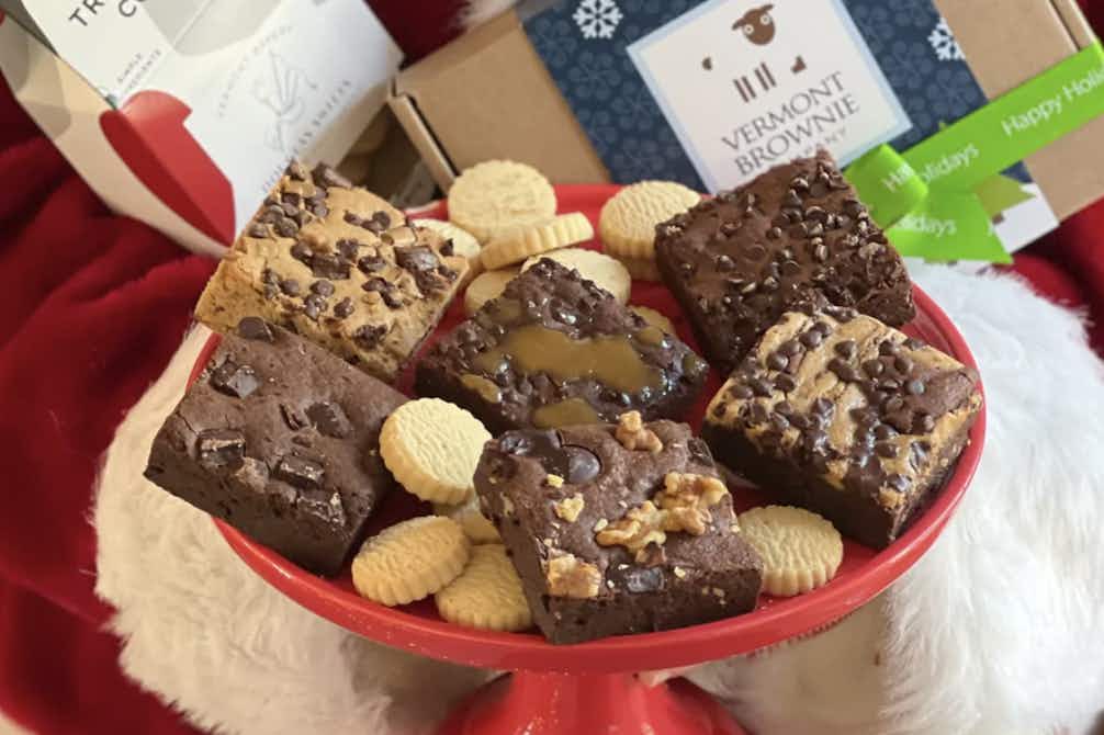 a plate of brownies from vermont brownies