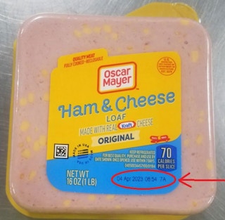 Oscar Mayer Ham and Cheese Loaf Recall package