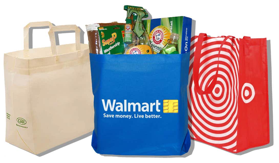 reusable bags from amazon, walmart, and target