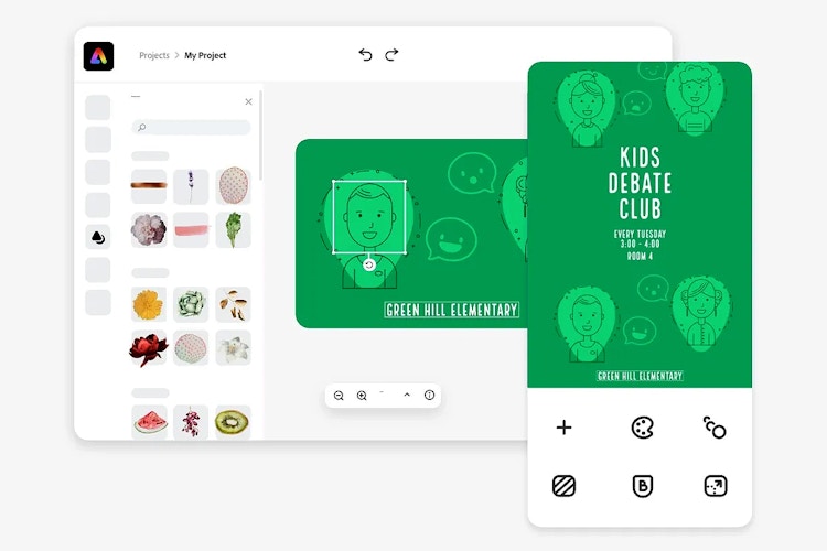 screenshots of adobe express used for education