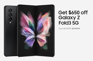 samsung promo for $650 off galaxy z fold3 5g smartphone