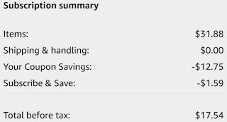 amazon order summary showing savings and total