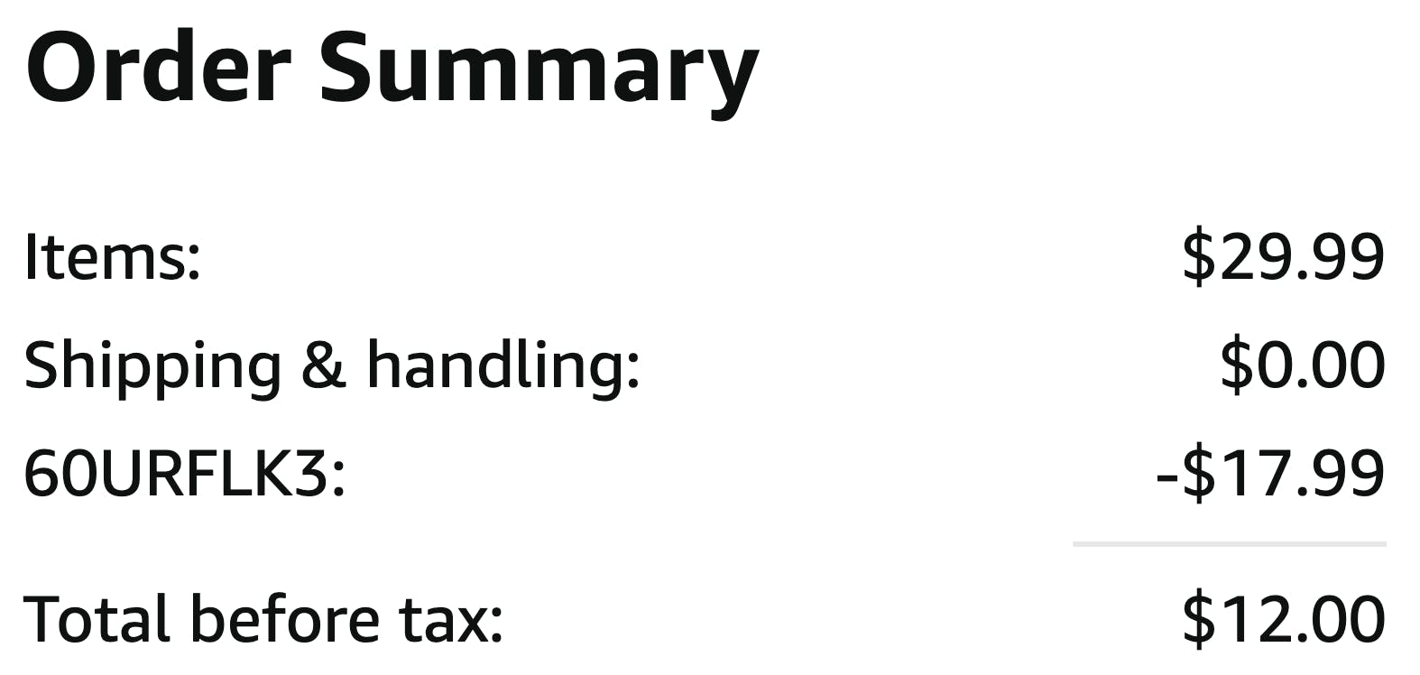 amazon order summary showing savings and total
