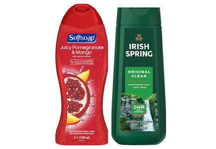 2 Irish Spring or Softsoap Body Wash