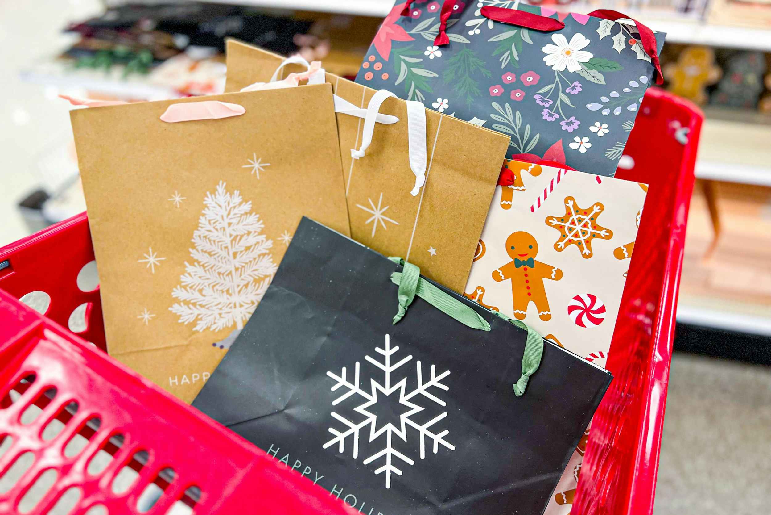 holiday gift bags at Target