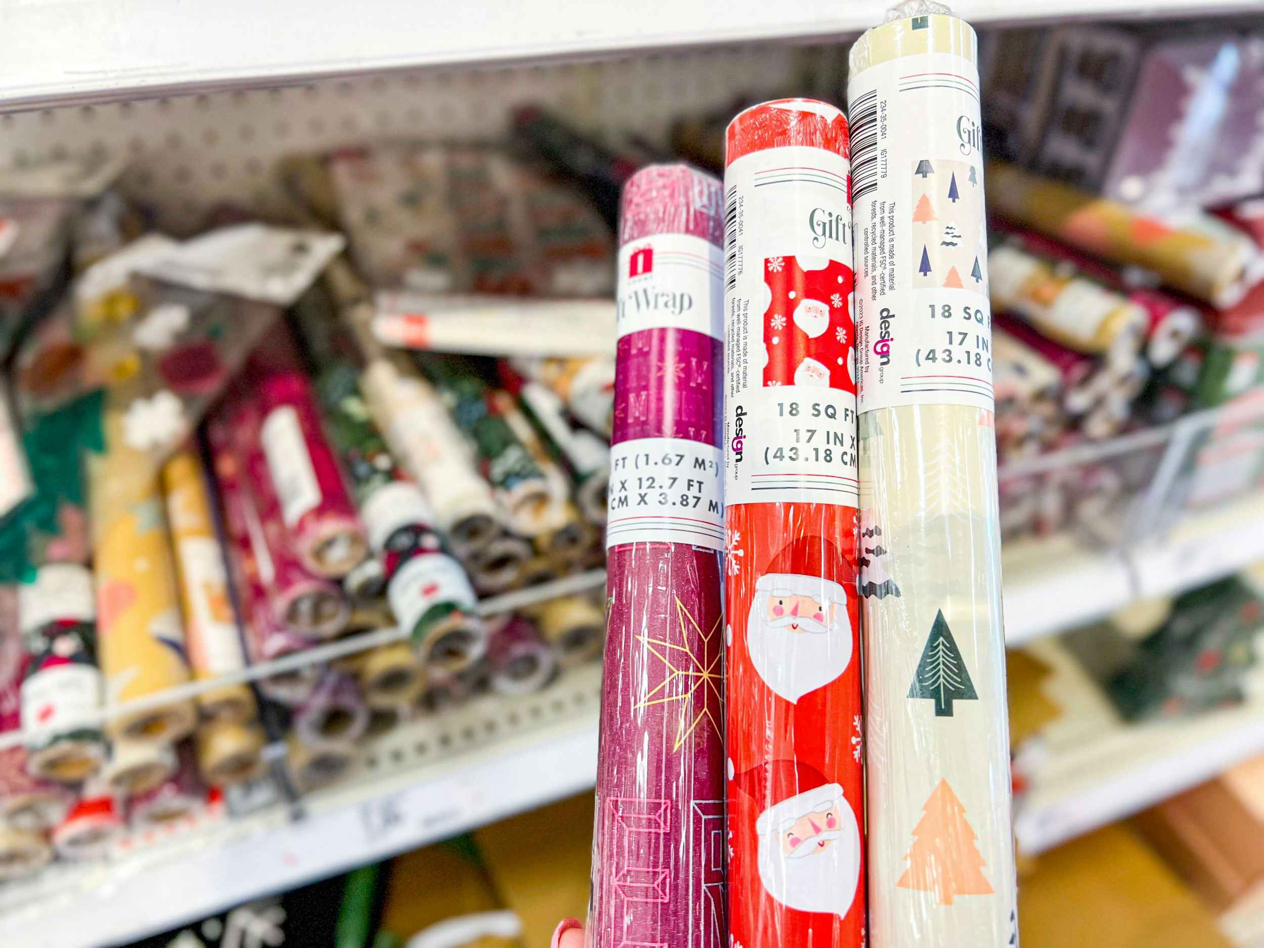 holiday wrapping paper at the Target dollar spot