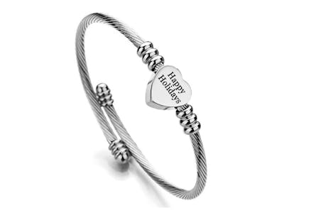 Heart Charm Bangle