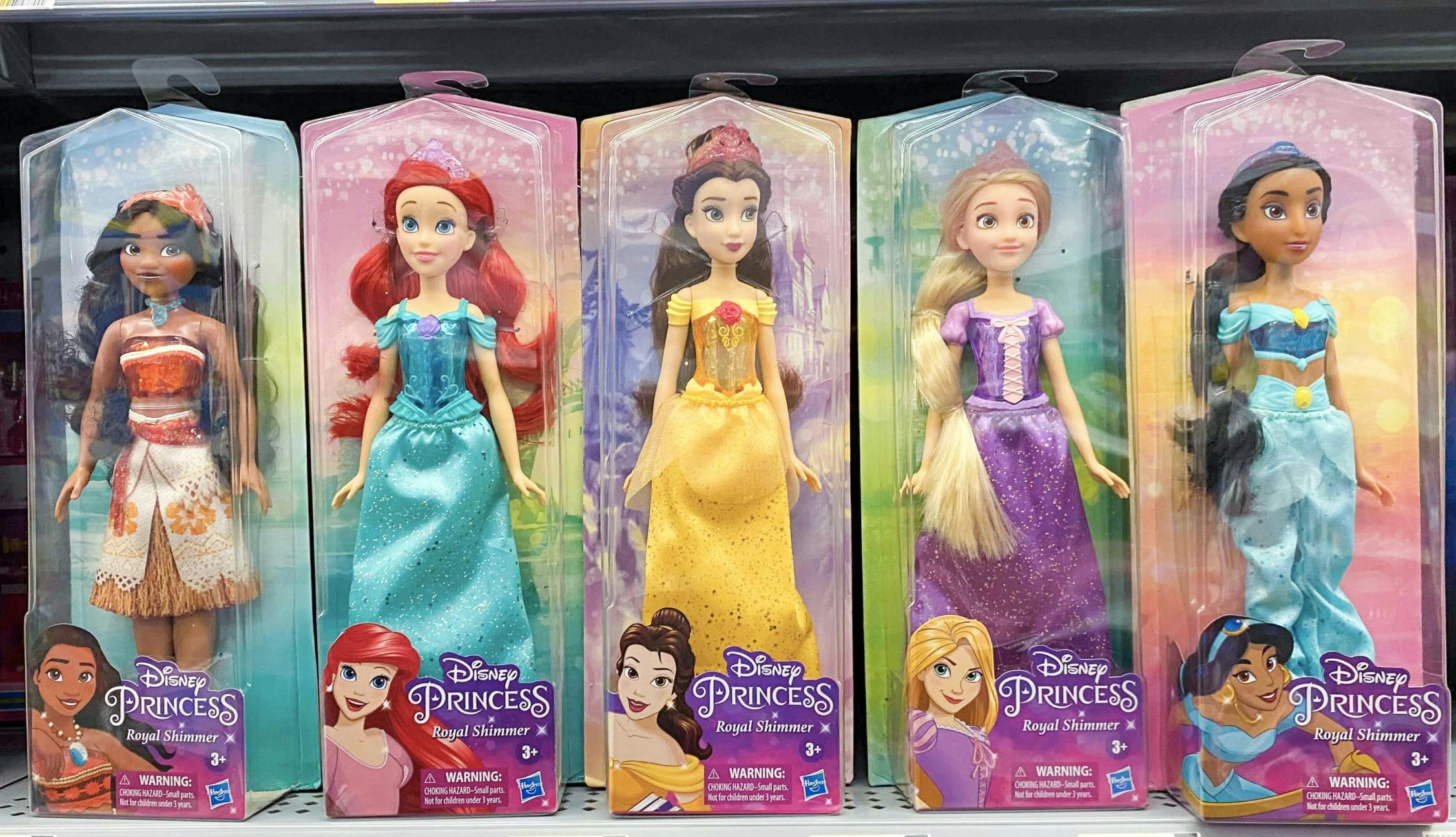 Disney Princess Royal Fashions and Friends Fashion Doll, Ariel, Moana, and Rapunzel, Ages 4+