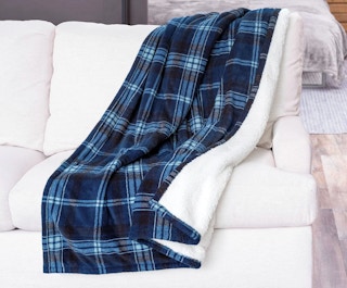 Sunbeam blue plaid electric blanket