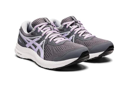 Asics Gray & Purple Running Shoe