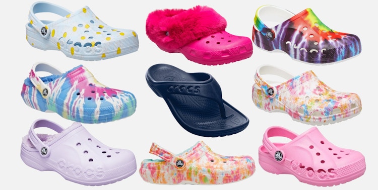 various crocs in grid pattern