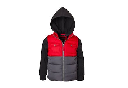 Kids' Red & Black Puffer Vest