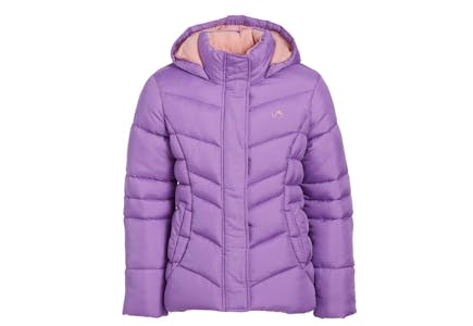 Kids' Purple Puffer Coat