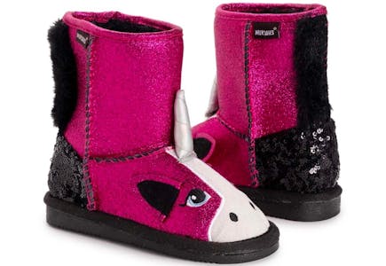 Muk Luks Kids' Pink Glitter Boots