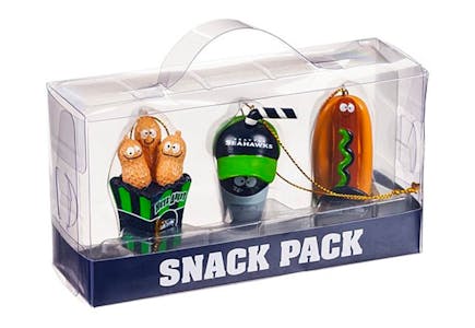 NFL Snack Pack Ornament - Set of Three