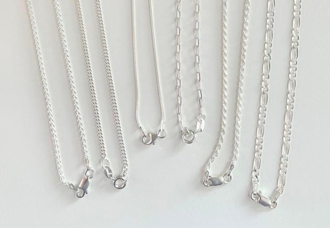 chain only silver necklace for women