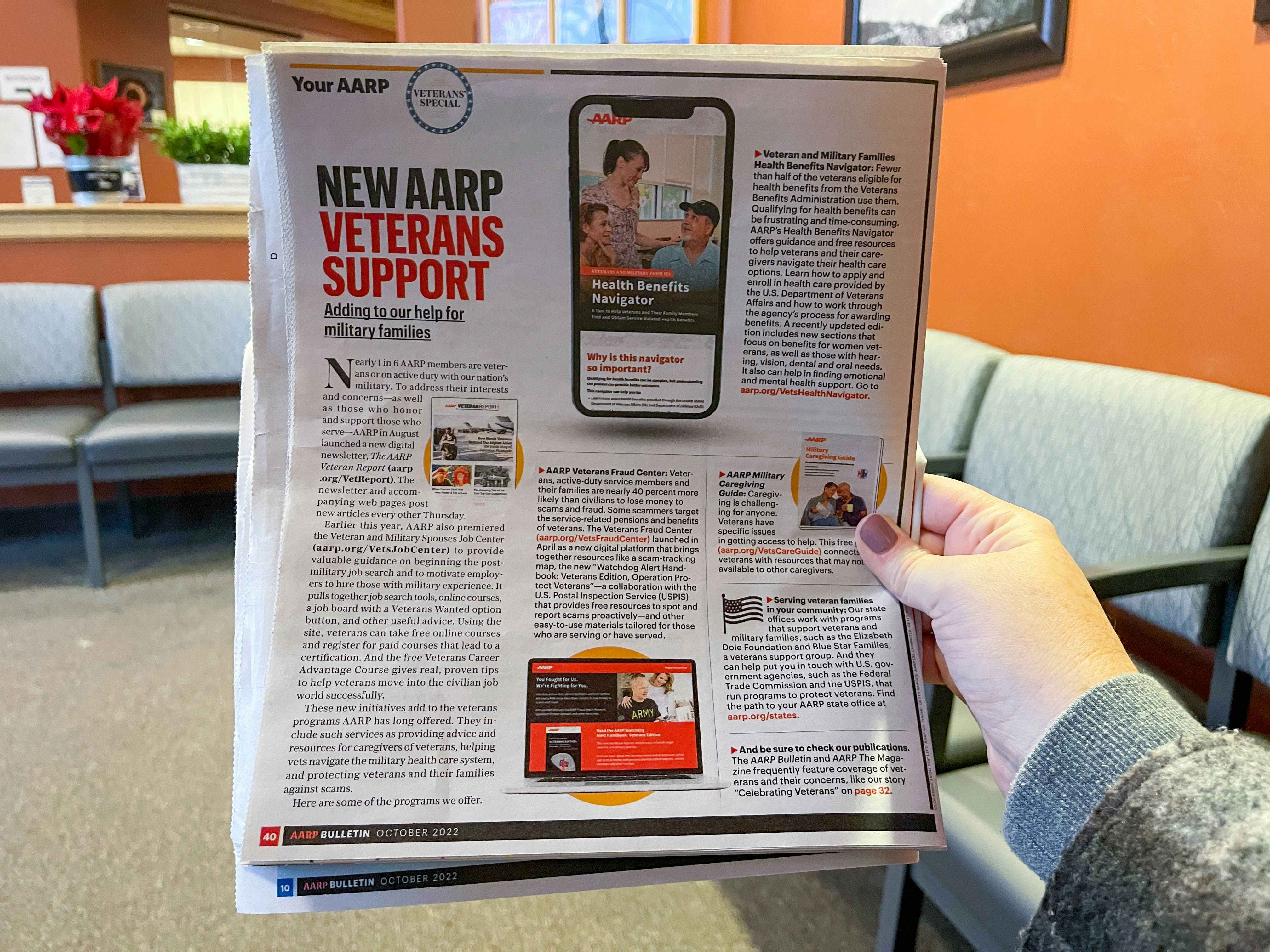 a person holding an aarp magazine