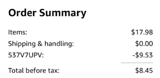 A screenshot of the total