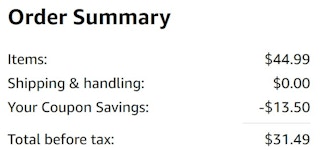 An Amazon order summary ending in $31.49.