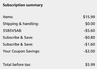 A screenshot of the total