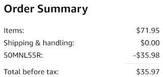 An Amazon order summary ending in $35.97