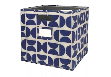 13-Inch Collapsible Storage Bin With Label Holder 