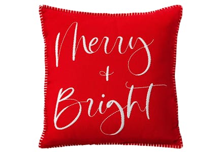 "Merry & Bright" Throw Pillow