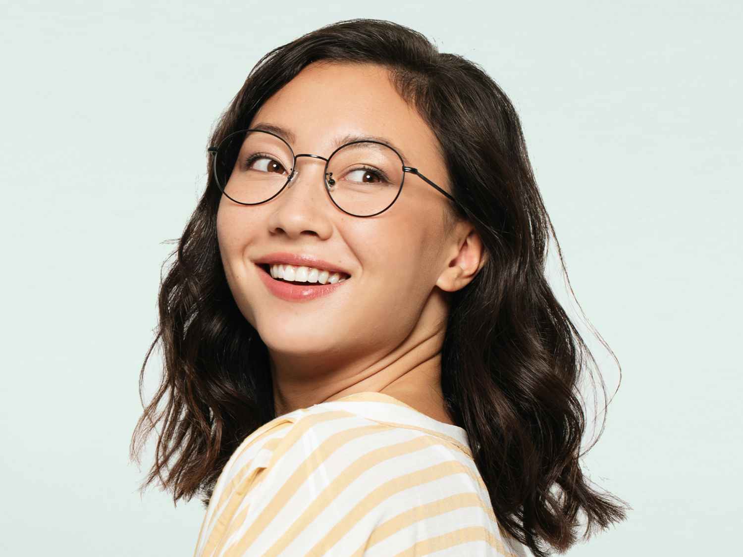 person with glasses from glassesusa site