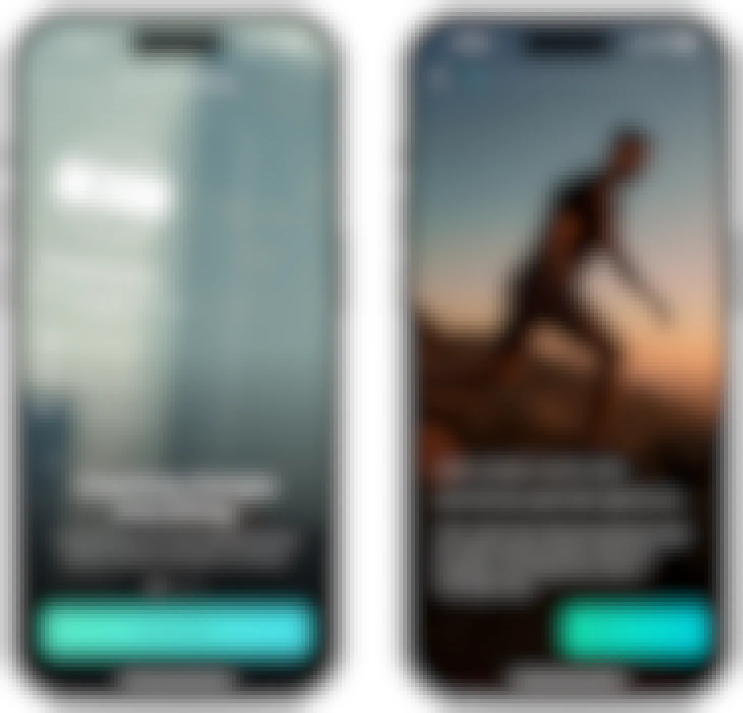 Screenshots from the Future fitness app on two iPhone screens