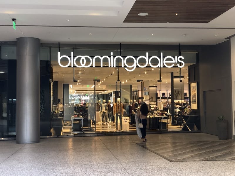 outside bloomingdales store in the mall