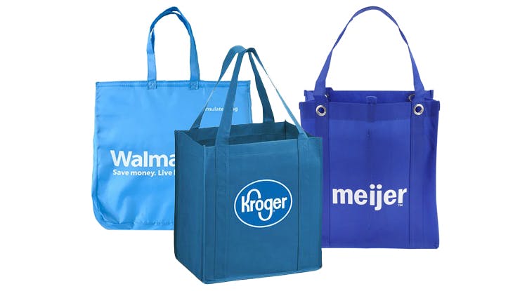 walmart, kroger, and meijer reusable bags