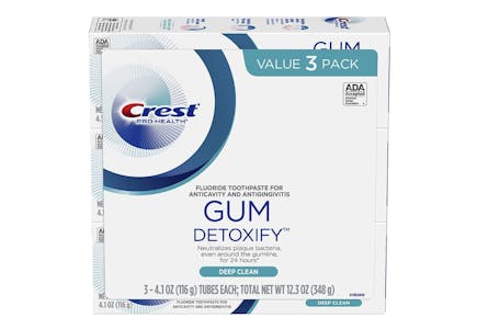 Crest Gum Detoxify Deep Clean Toothpaste, 3 ct