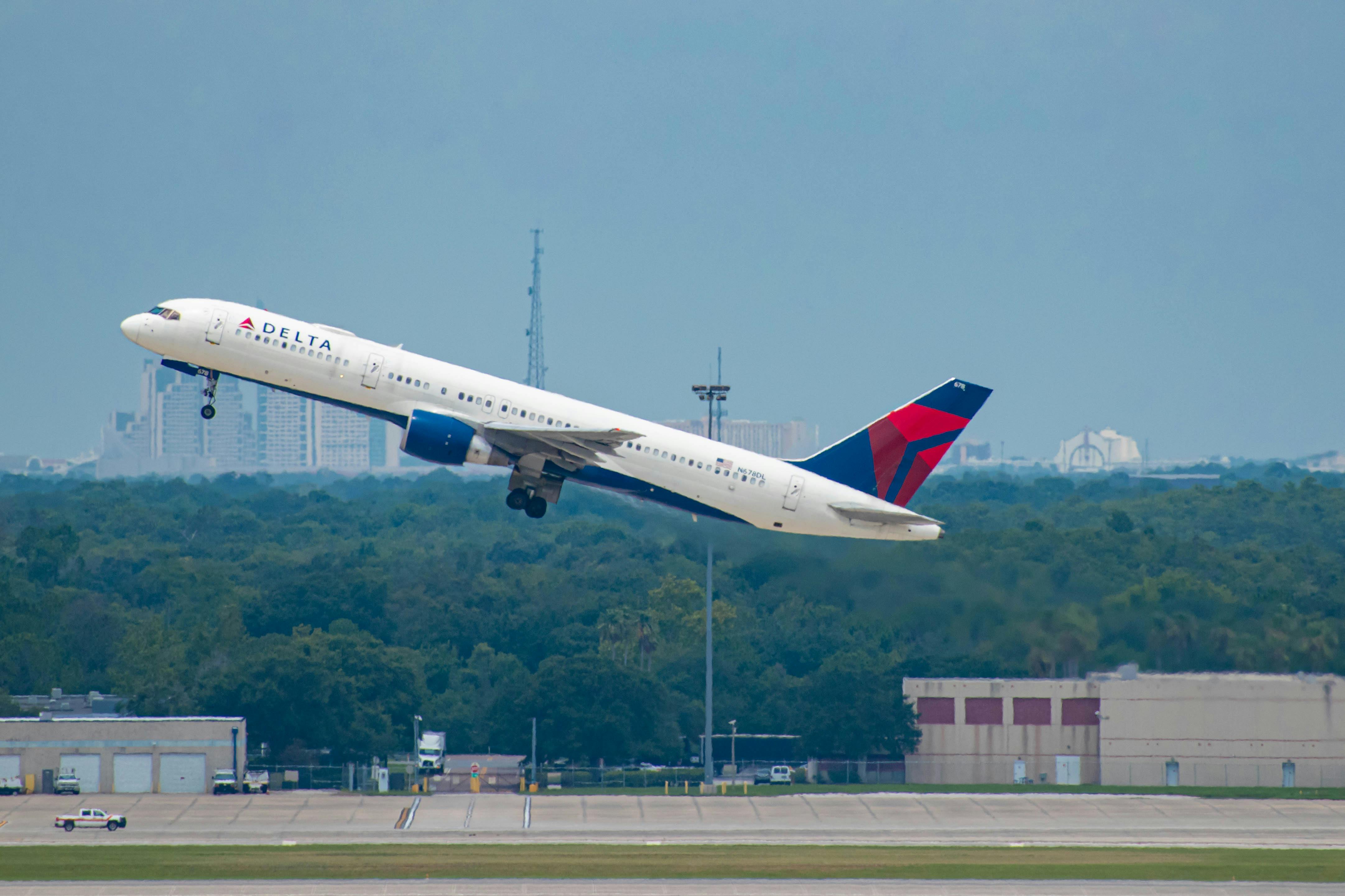 Delta airplane taking off