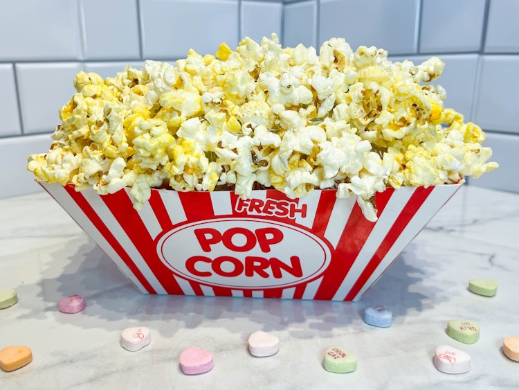 a diy popcorn valentine box 