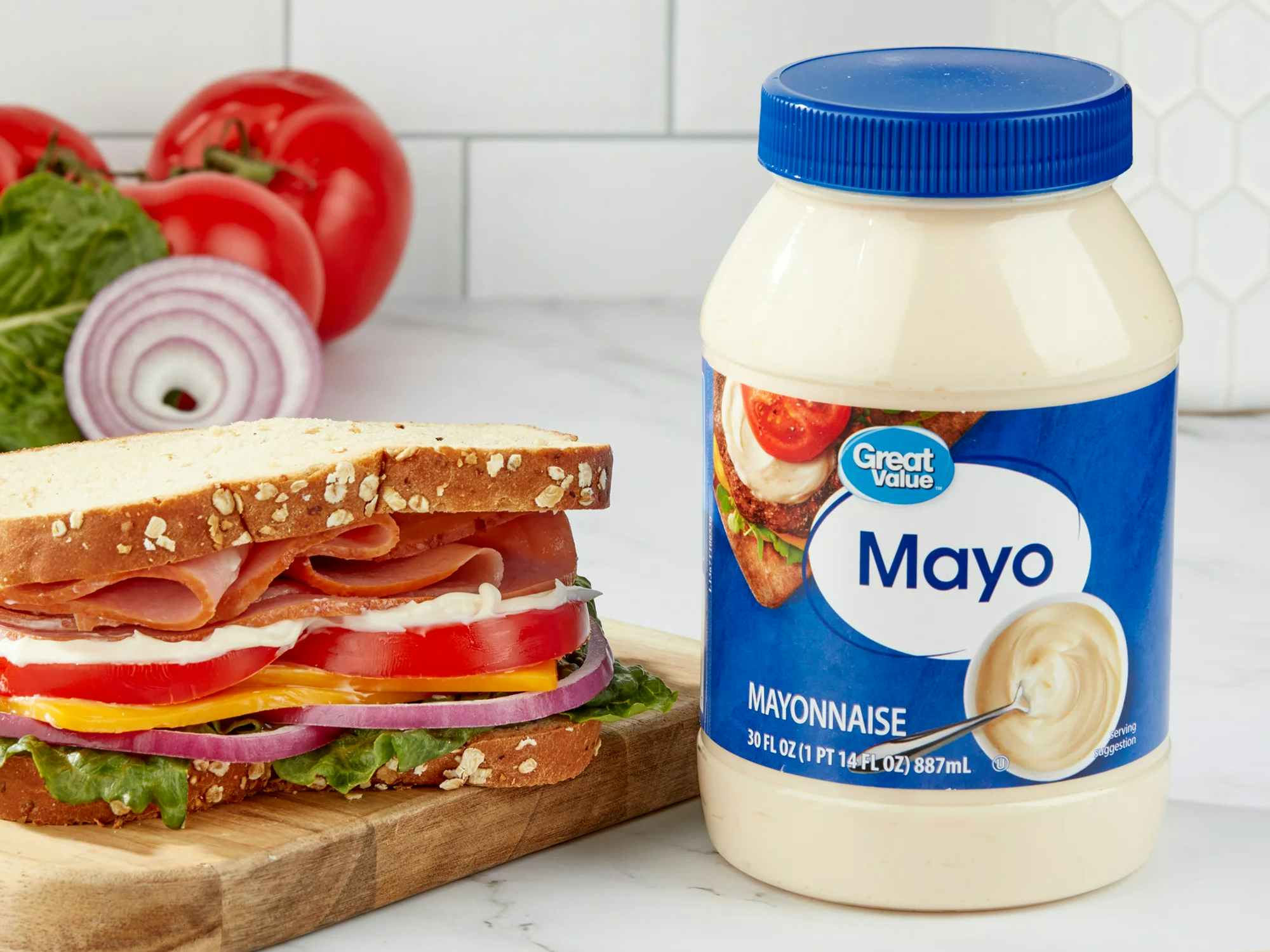 great value mayonnaise next to sandwich