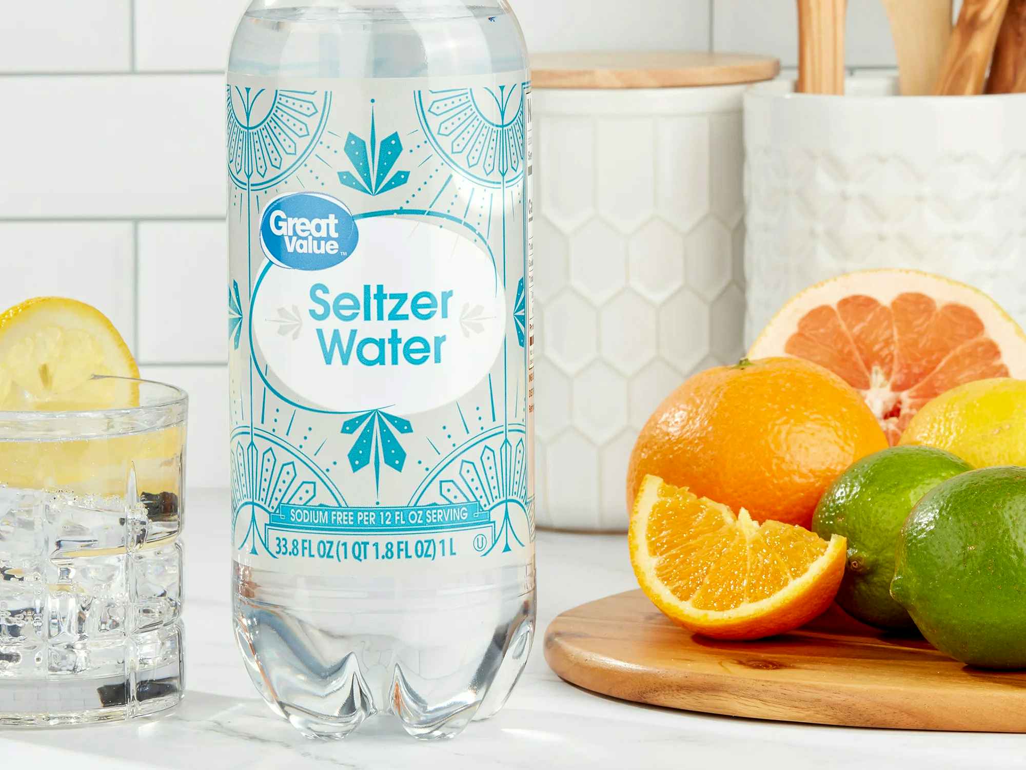 great value seltzer water with citrus fruits
