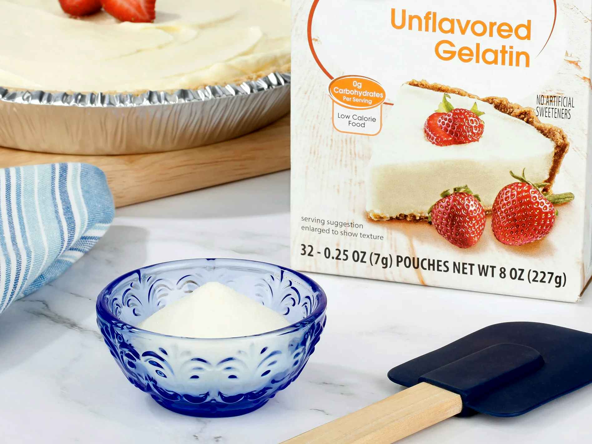 great value unflavored gelatin ingredient with rubber spatula