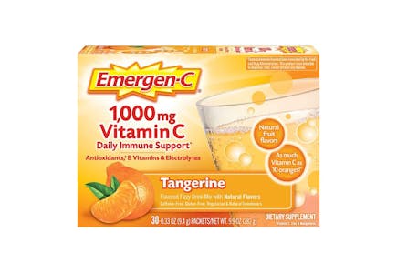 2 Emergen-C Vitamin C Powder, Tangerine, 30 ct