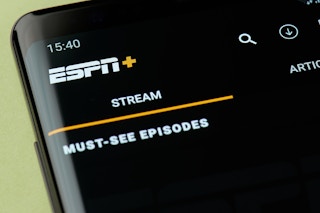 Phone showing the ESPN Plus app opened
