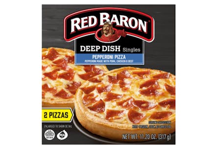 2 Red Baron Deep Dish Pizza